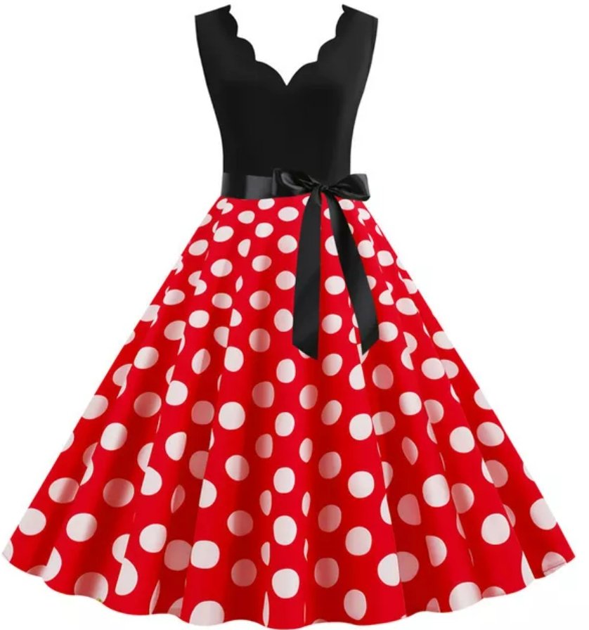 Robe Vintage Femme Rouge Pois