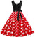 Robe Vintage Femme Rouge Pois