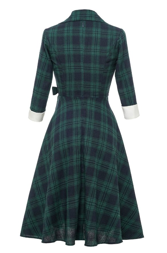 Robe Vintage Fourrure Vert