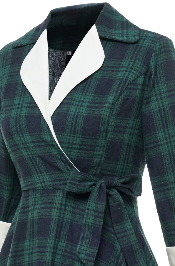 Robe Vintage Fourrure Vert