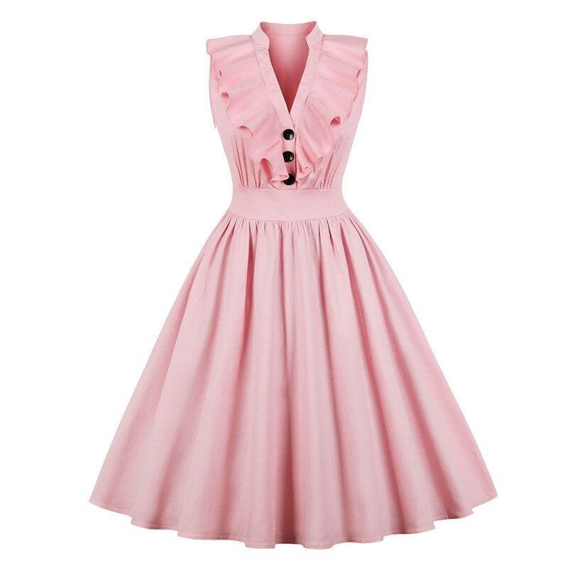 Robe Vintage Froufrou Grande Taille Rose