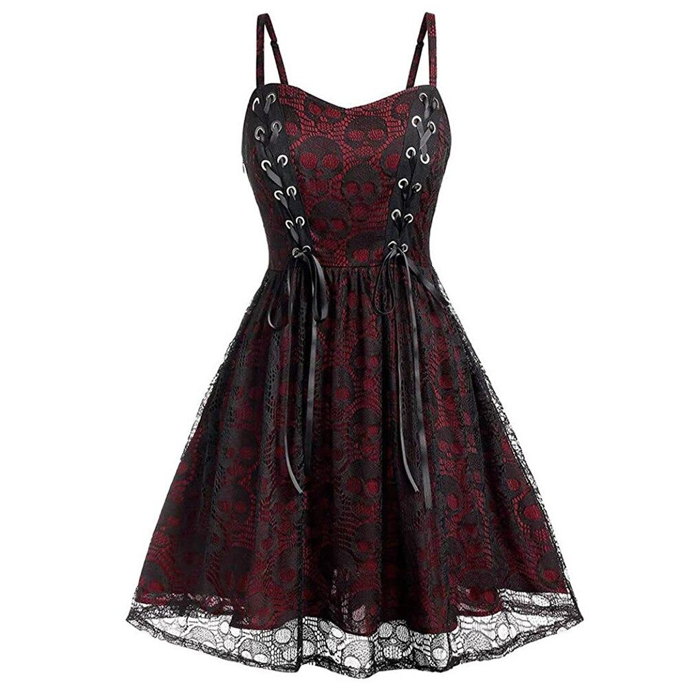 Robe Vintage Gothique Bordeaux