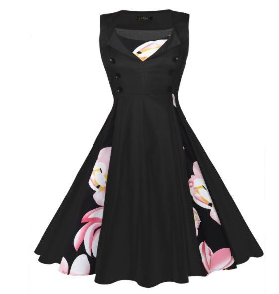 Robe Vintage Grande Taille 50s fleurs