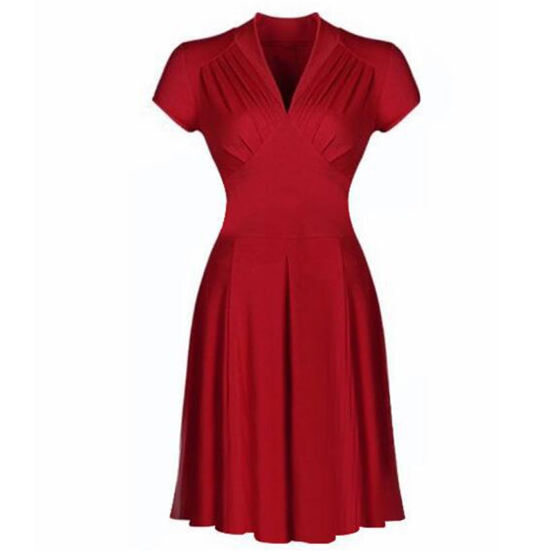 Robe Vintage Grande Taille 50s Rouge