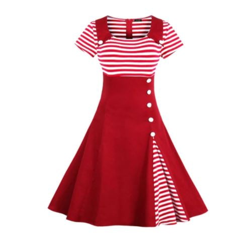 Robe Vintage Grande Taille Année 50 Rouge