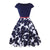 Robe Vintage Grande Taille Années 50 Fleur bleu