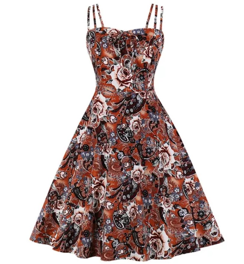 Robe Vintage Grande Taille Blanc Café