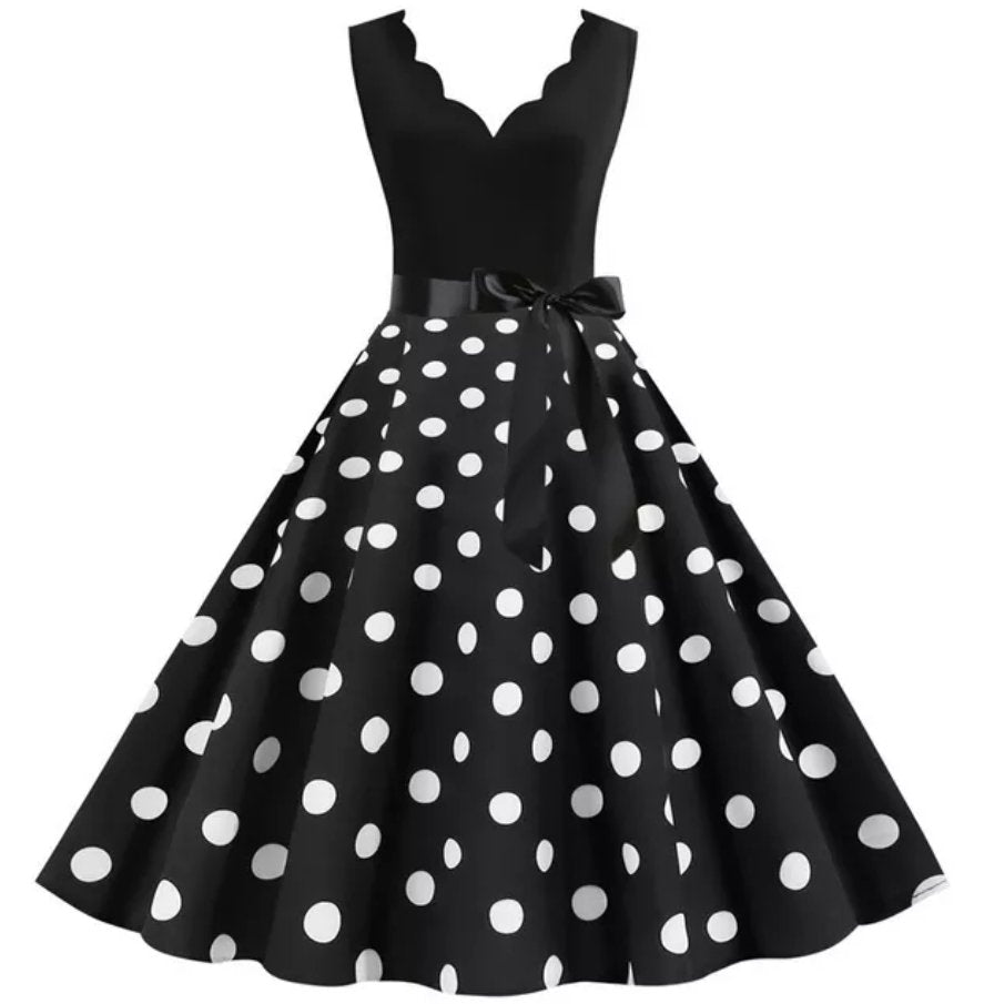 Robe Vintage Grande Taille Blanc Noir