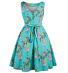 Robe Vintage Grande Taille Bleu Oiseaux