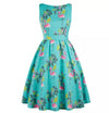Robe Vintage Grande Taille Bleu Oiseaux