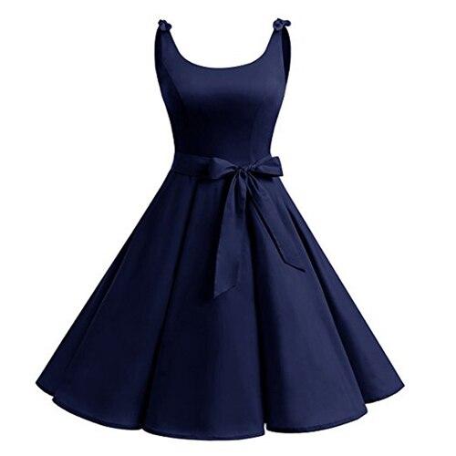 Robe Vintage Grande Taille Bleu uni