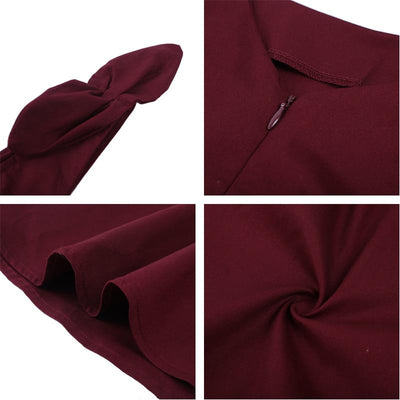 Robe Vintage Grande Taille Bordeaux uni