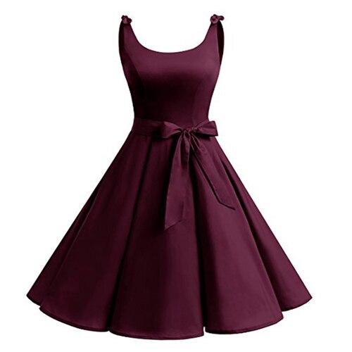 Robe Vintage Grande Taille Bordeaux uni