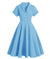 Robe Vintage Grande Taille Boutons Bleu