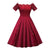 Robe Vintage Grande Taille Broderie Bordeaux