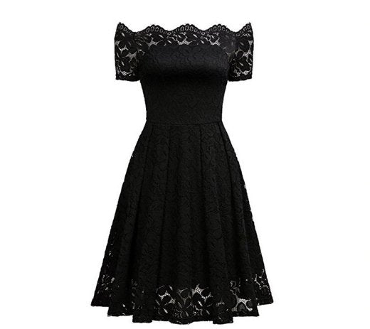 Robe Vintage Grande Taille Broderie Noir