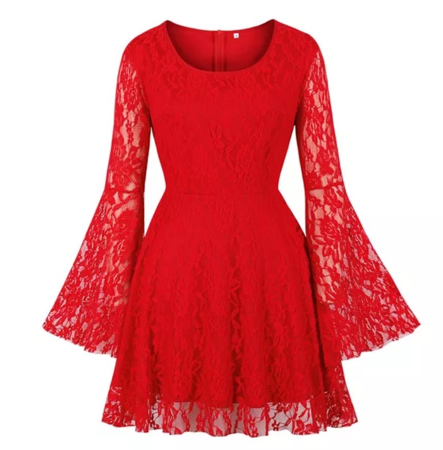 Robe Vintage Grande Taille Broderie Rouge