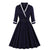 Robe Vintage Grande Taille Col V Marine