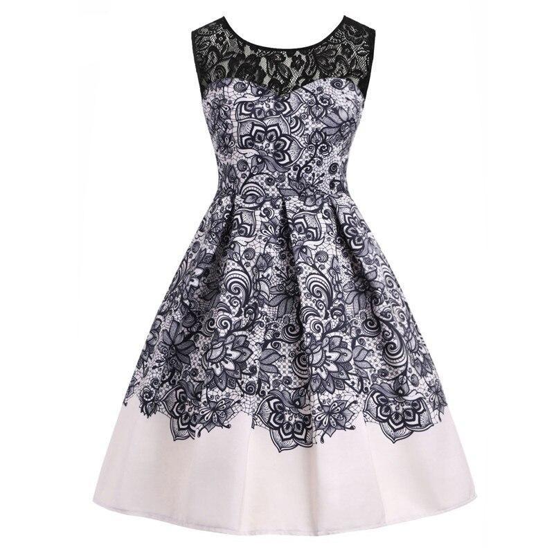 Robe Vintage Grande Taille Dentelle Rockabilly Gris