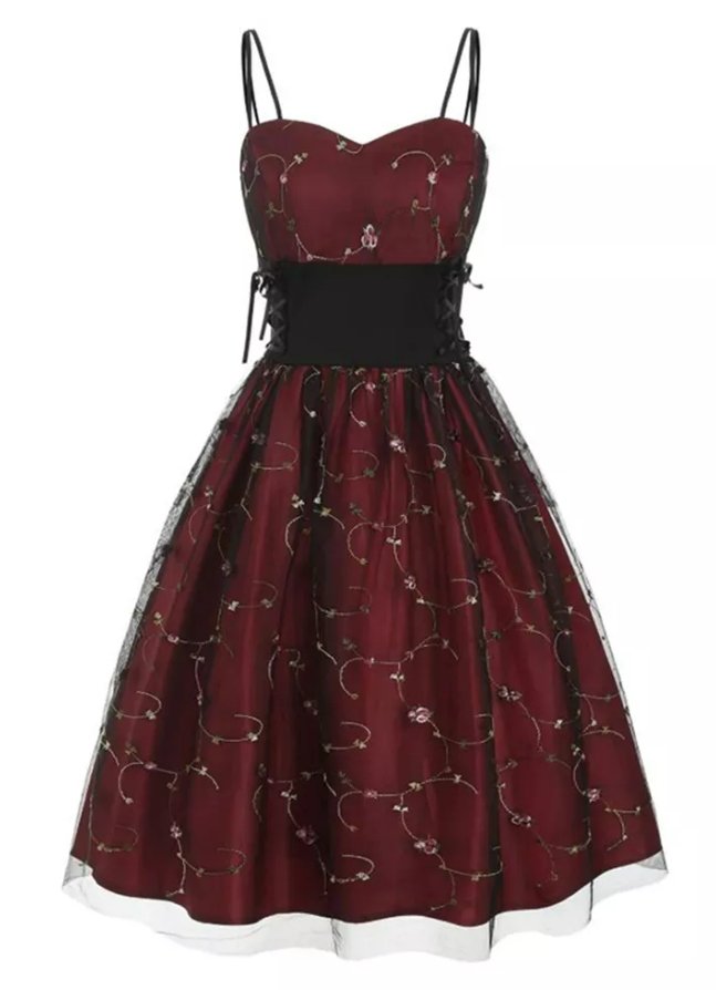 Robe Vintage Grande Taille Haute Bordeaux