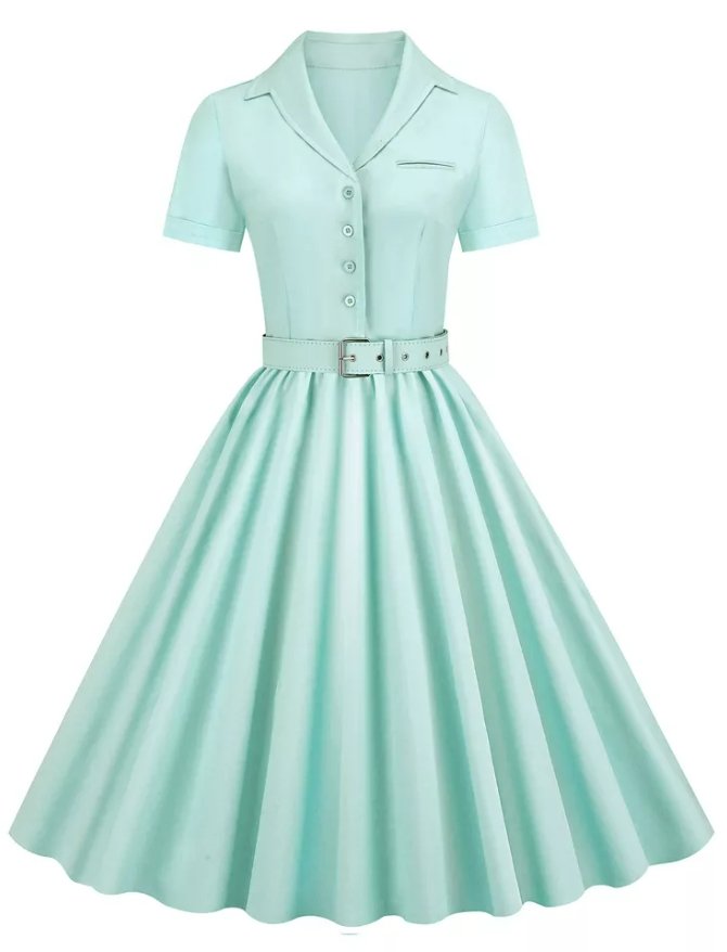 Robe Vintage Grande Taille Haute Turquoise
