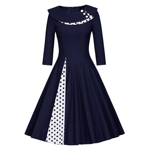 Robe Vintage Grande Taille Hiver Bleue