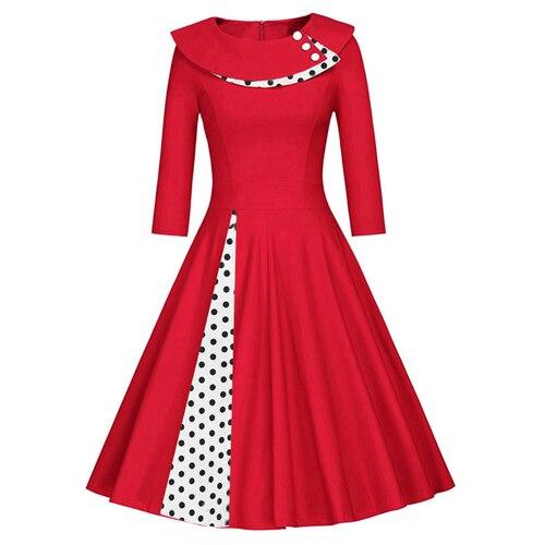 Robe Vintage Grande Taille Hiver Rouge