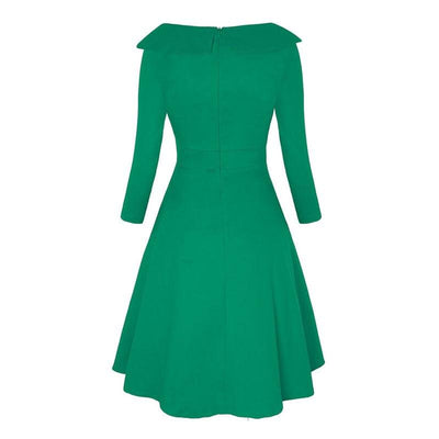 Robe Vintage Grande Taille Hiver Verte
