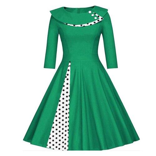 Robe Vintage Grande Taille Hiver Verte