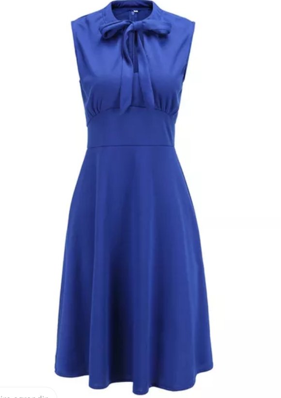 Robe Vintage Grande Taille Noeud Papillon Marine