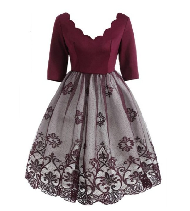 Robe Vintage Grande Taille Paillettes Rouge