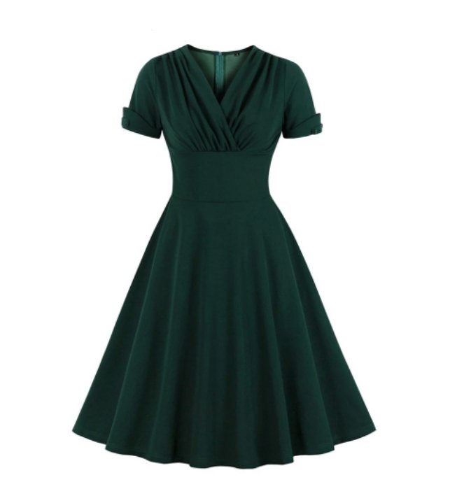 Robe Vintage Grande Taille vert