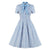 Robe Vintage Grande Taille Rayée Bleu