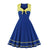 Robe Vintage Grande Taille Rétro Jaune Bleu