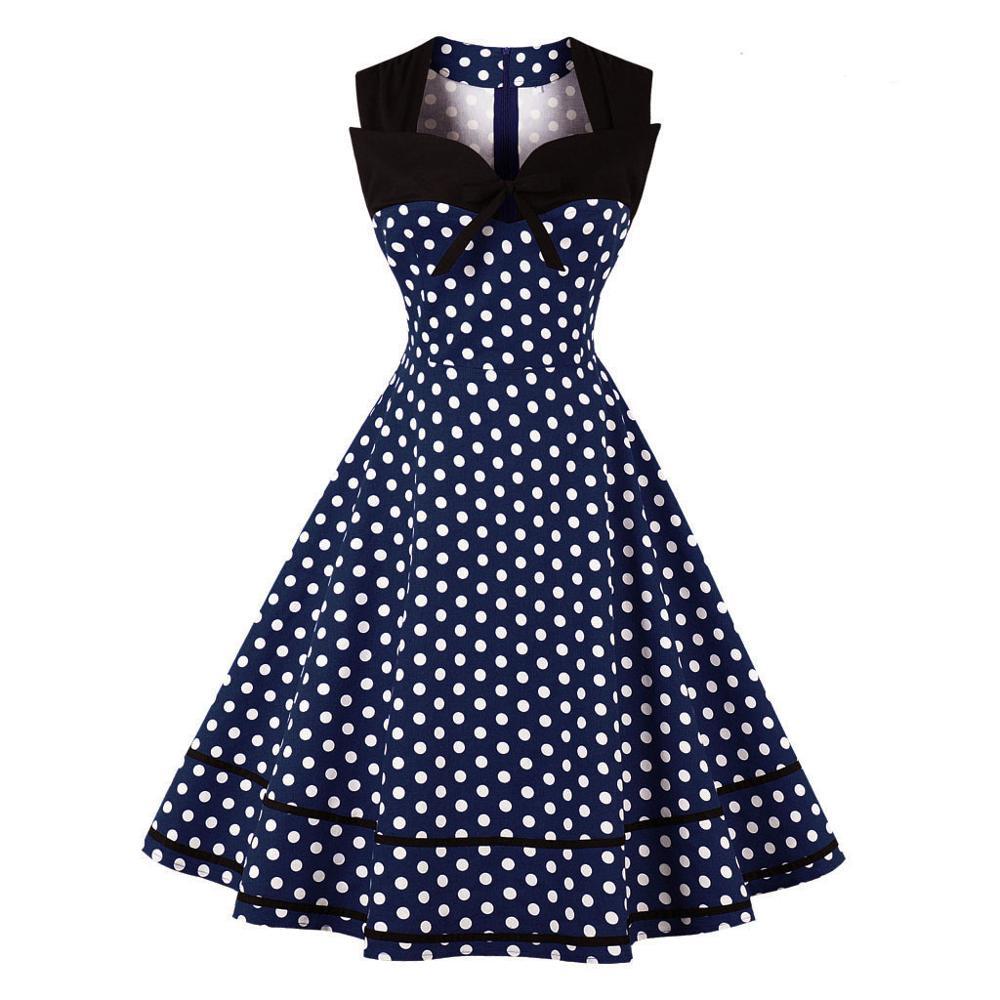 Robe Vintage Grande Taille Rétro Marine