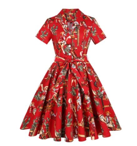 Robe Vintage Grande Taille Rockabilly Bar