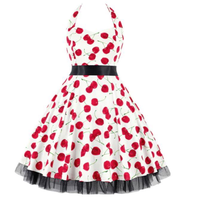 Robe Vintage Grande Taille Rockabilly Cerise