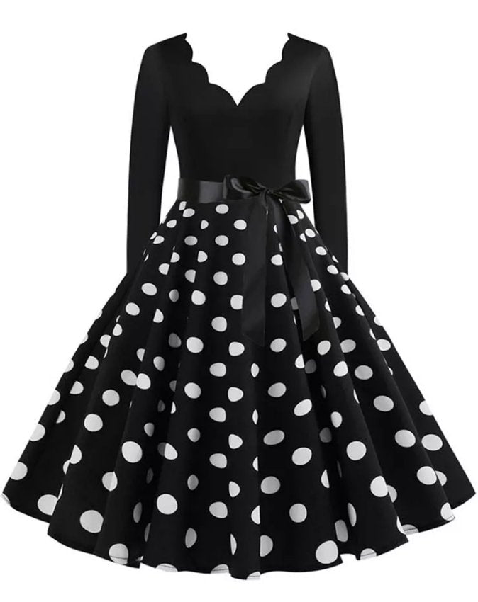 Robe Vintage Grande Taille Rockabilly Noir pois