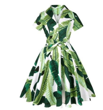 Robe Vintage Grande Taille Rockabilly Vert pastel