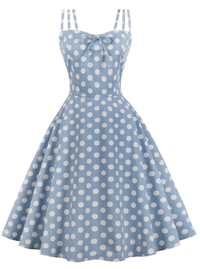 Robe Vintage Grande Taille Sexy Bleu