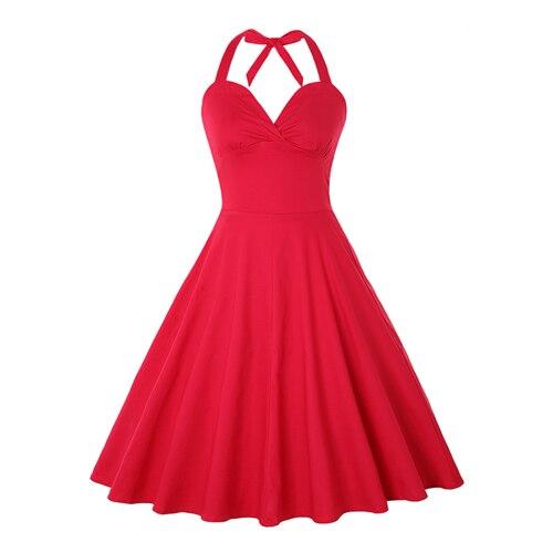 Robe Vintage Grande Taille Sexy Rouge