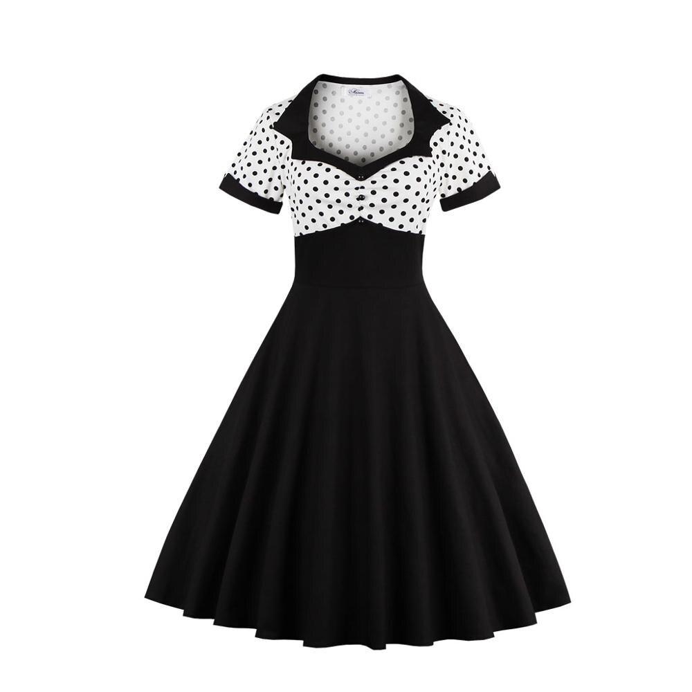Robe Vintage Grande Taille Swing Noir Blanc