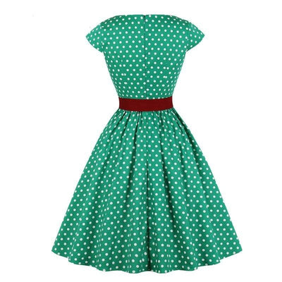 Robe Vintage Grande Taille Vert Ceinture