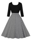 Robe Vintage Grise Carreaux