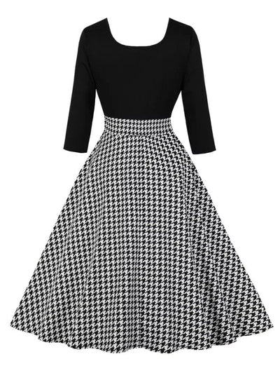 Robe Vintage Grise Carreaux