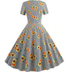 Robe Vintage Grise Rayée