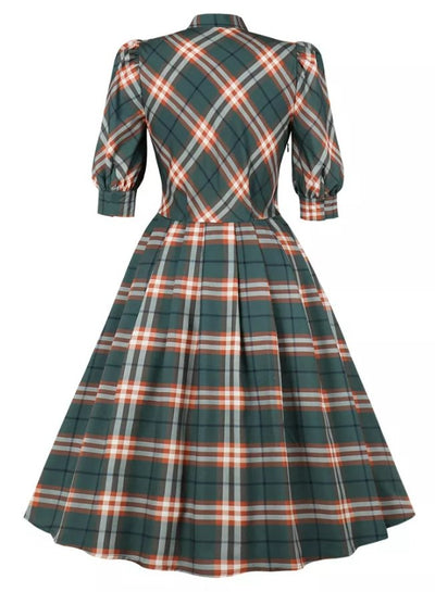 Robe Vintage Hiver Carreaux