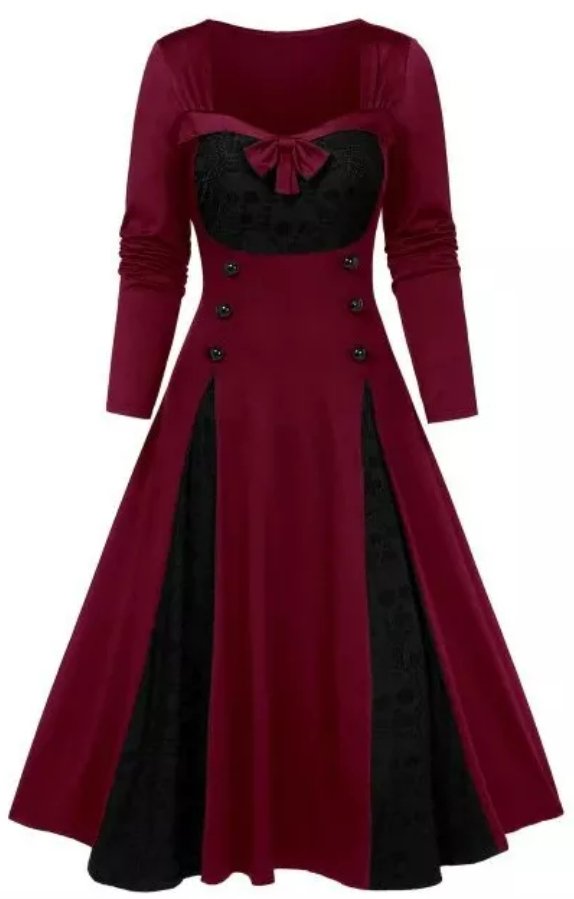 Robe Vintage Hiver Grande Taille Noir