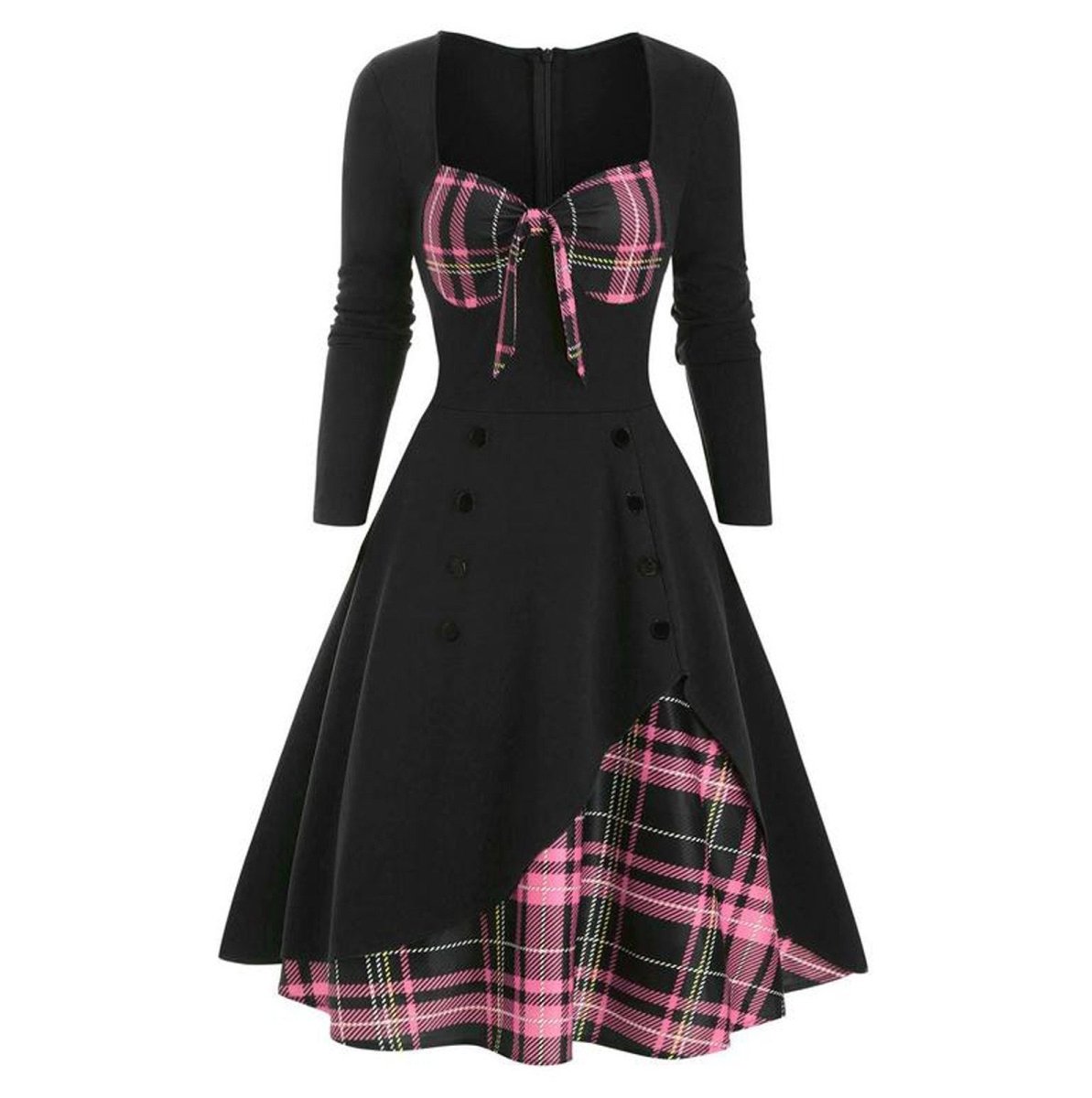 Robe Vintage Hiver Grande Taille Rose
