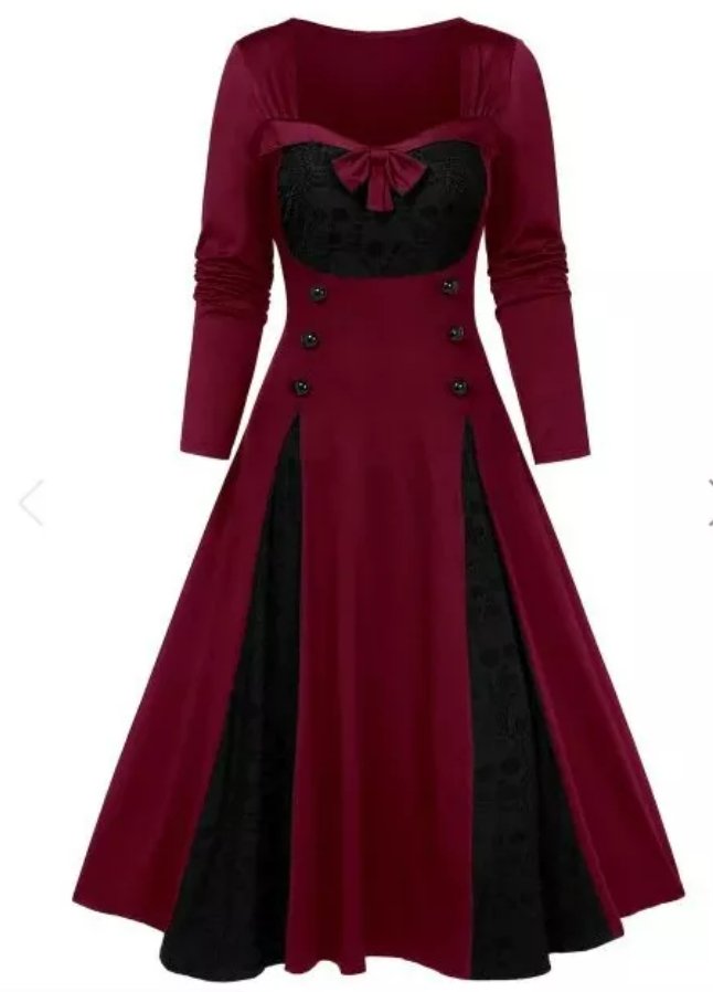 Robe Vintage Hiver Grande Taille Rouge